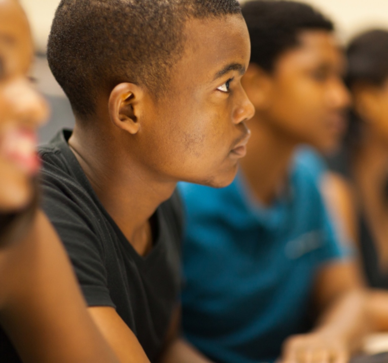group of african american college students in lecture room